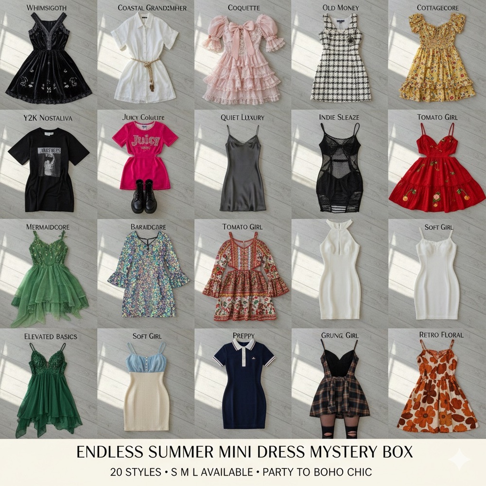 CURATED Summer Mini Dress Mystery Box - 5 Items S | Free People Anthro F21 - Picture 2 of 2